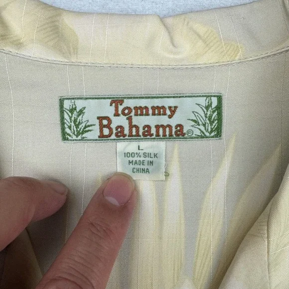 Tommy Bahama Hawaiian Shirt Mens Large Floral Aloha 100% Silk Short Sleeve - Picture 6 of 8